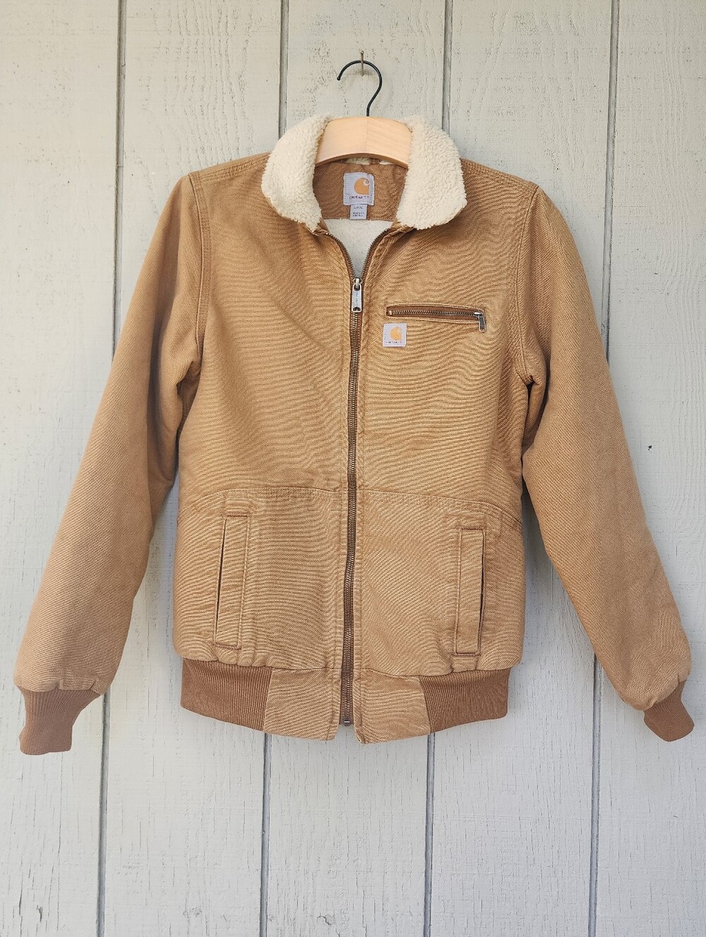 Carhartt Weathered Wildwood Sherpa Jacket Brown Sz Small